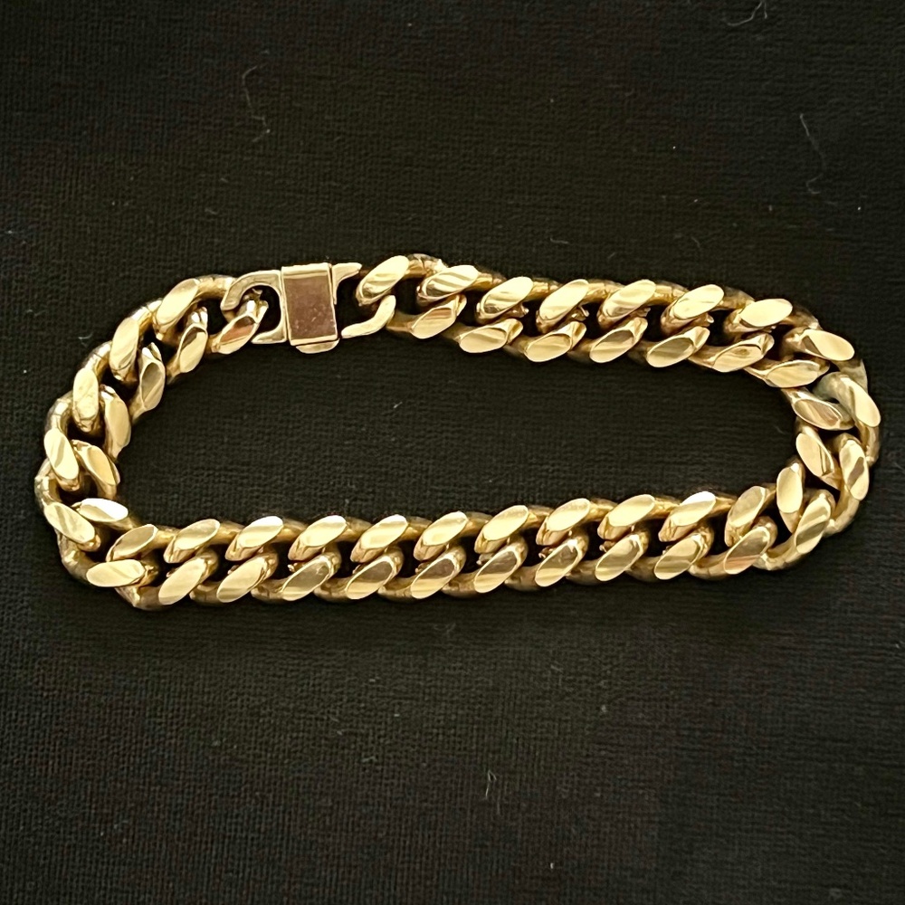 Gold Plated Unisex Cuban Link Bracelet, Vintage